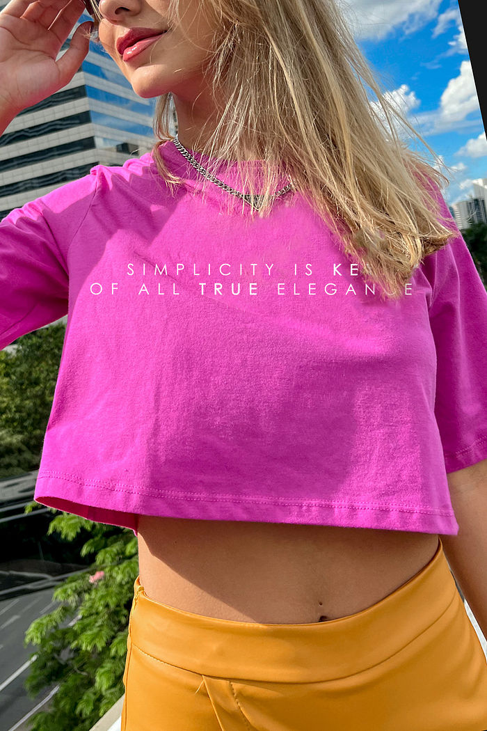 Tshirt Cropped Simplicity Pink