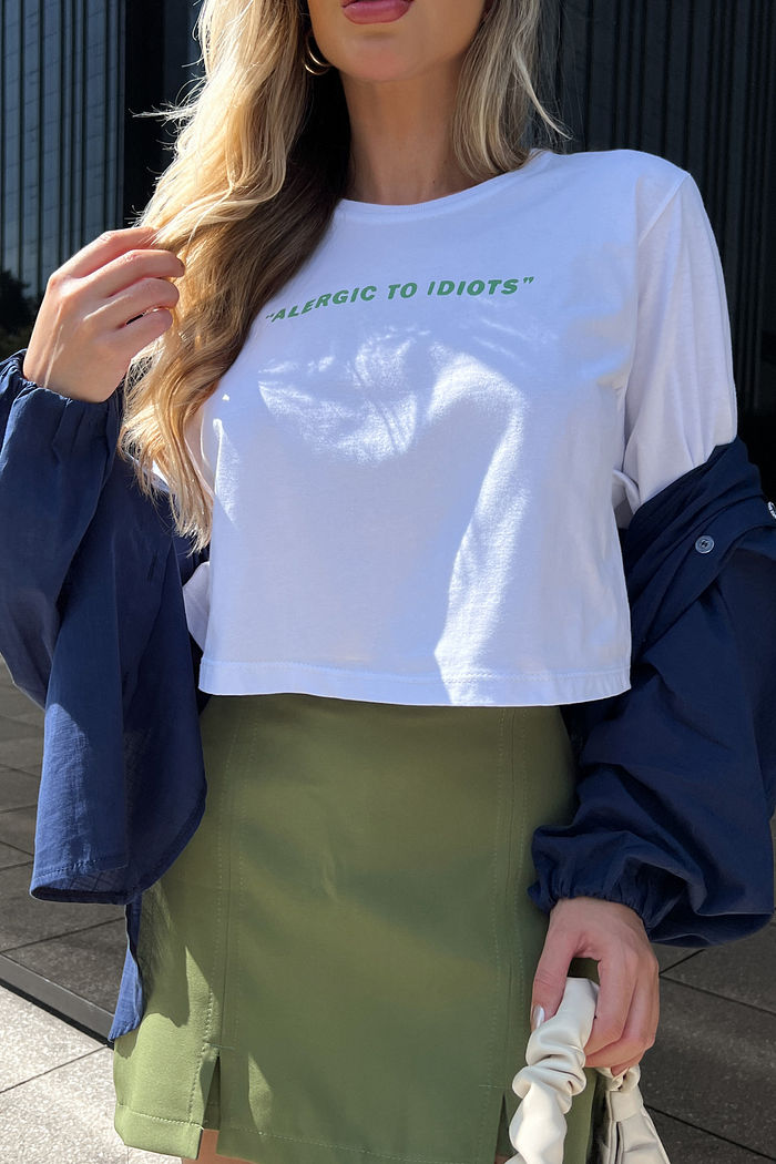 Tshirt Cropped Alergic Branco