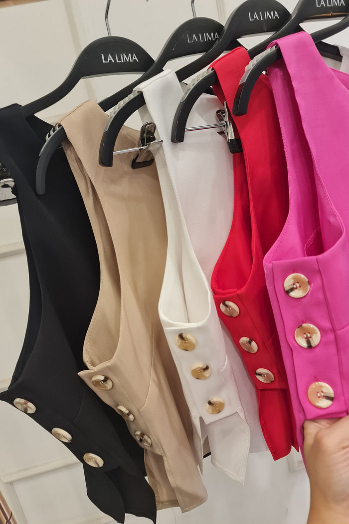 Blusa Acetinada Botões nas Laterais 5 cores