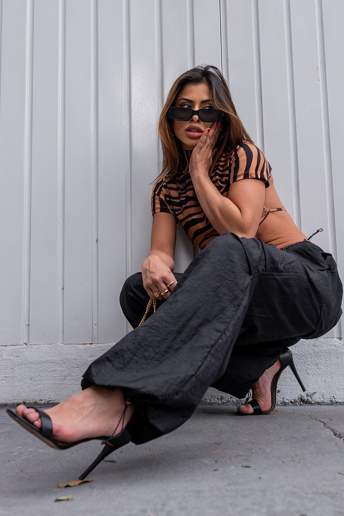 Cropped Zebra Costa Deusa Caramelo