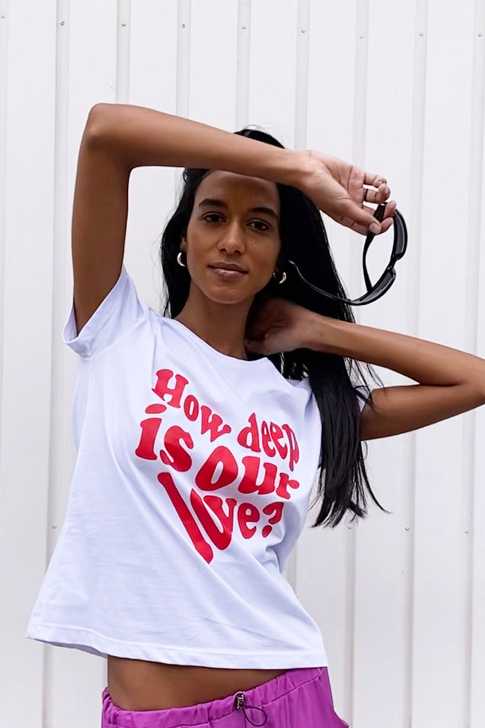 Tshirt Coracao Love Branco