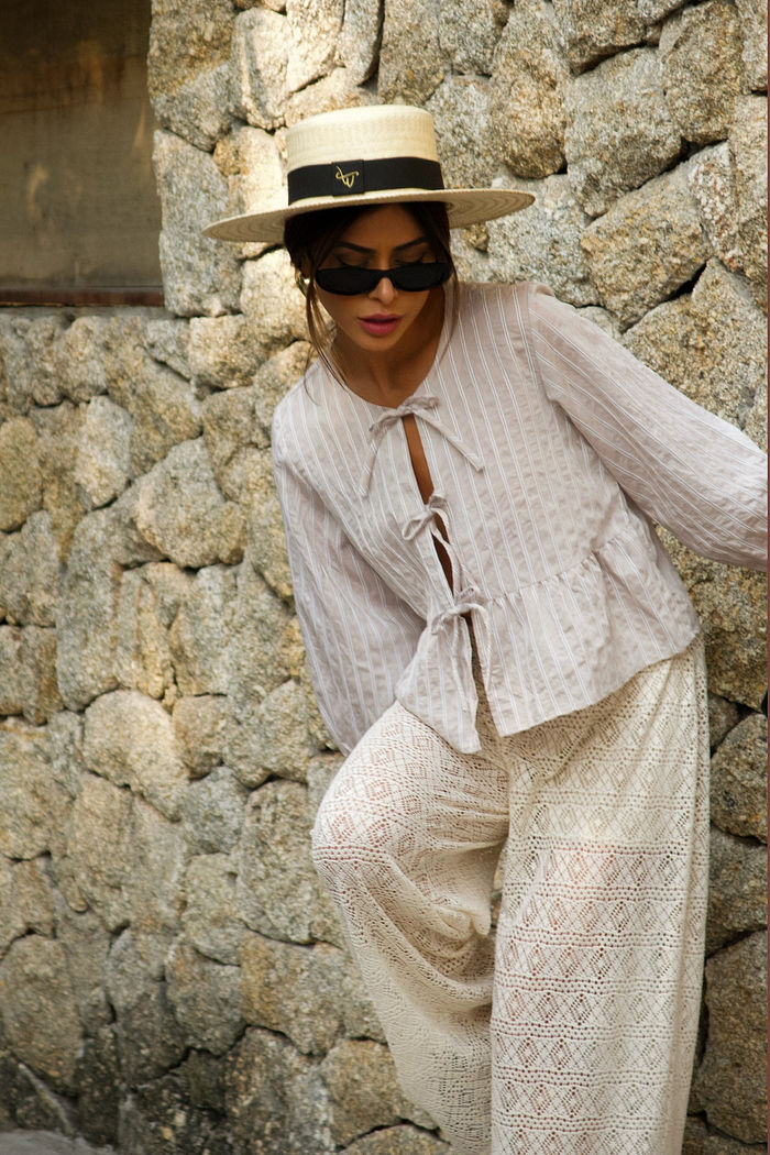 Bata Listrada de Lacinhos Poliamida 2 cores