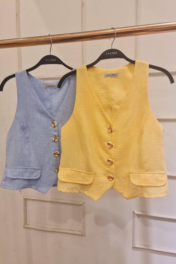 Colete Alfaiataria Botões 2 cores