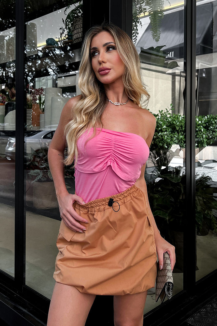 Blusa Tomara Franzida Busto Rosa