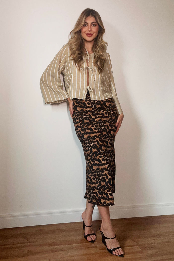 Saia Sereia Animal Print Viscose
