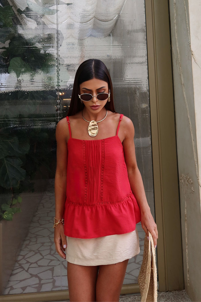 Bata Alcinha com Pregas e Renda 3 Cores