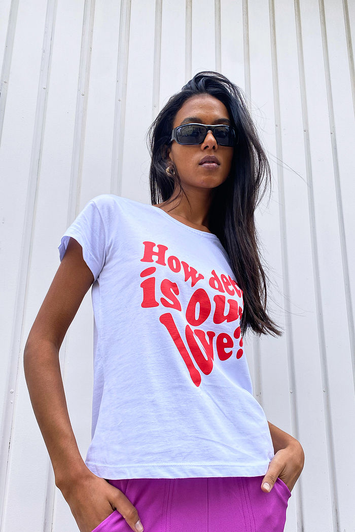 Tshirt Coracao Love Branco