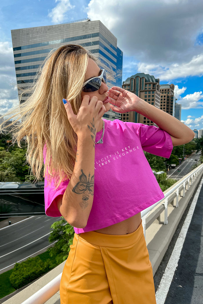 Tshirt Cropped Simplicity Pink