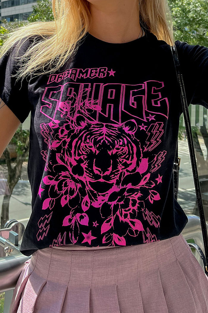 Tshirt Savage Neon Preto