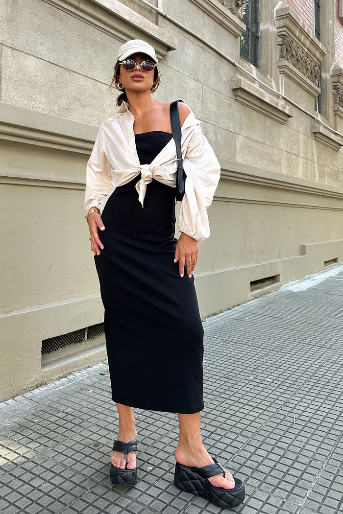 Vestido Tomara que Caia Malha Crepe