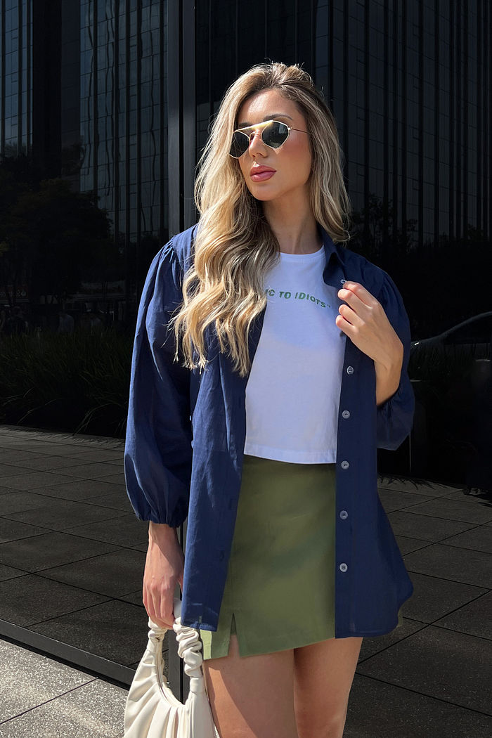 Camisa Bufante Oversized Algodão Cores