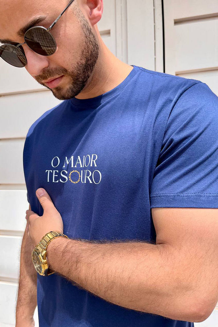 Max Tee Unissex O maior Tesouro DTF - Marinho