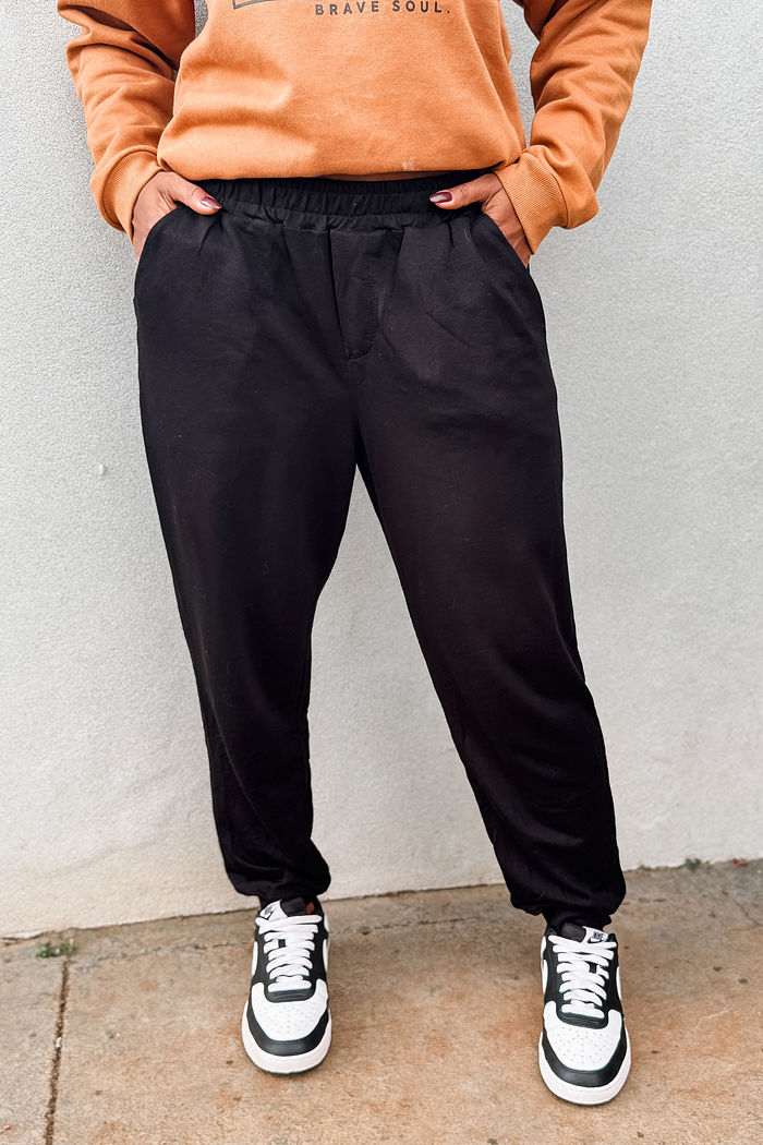 Calça Jogger Carla Moletinho -Preto