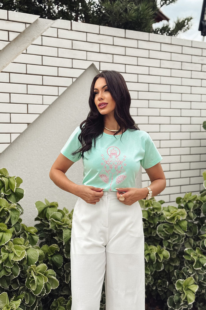 T-Shirt Nossa Senhora AR - Verde Claro