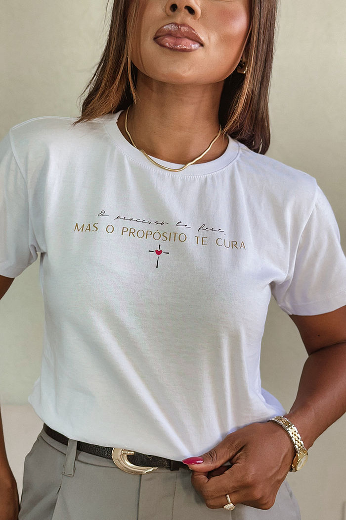 T-Shirt O propósito te cura - Branco