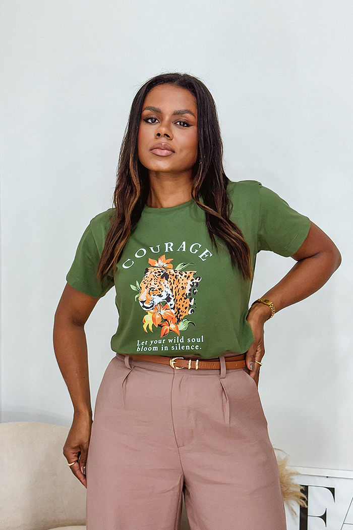 T-Shirt Courage DTF - Verde Oliva