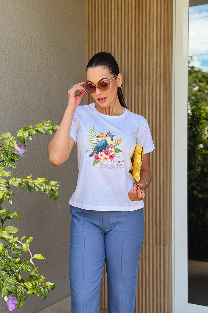 T-Shirt Brasil Tropical DTF - Neve