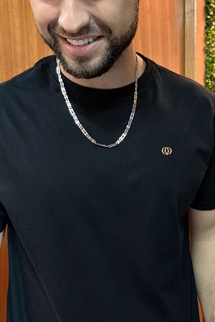 Max Tee Unissex Básica - Logo algodão no peito - Preto