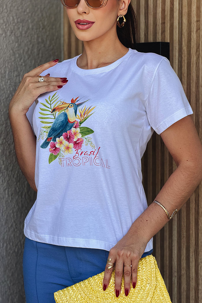 T-Shirt Brasil Tropical DTF - Neve
