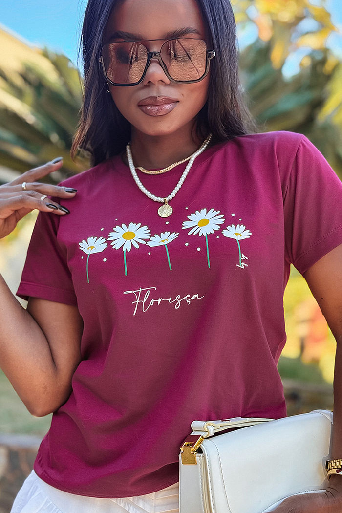 T-Shirt Floresça - Açaí