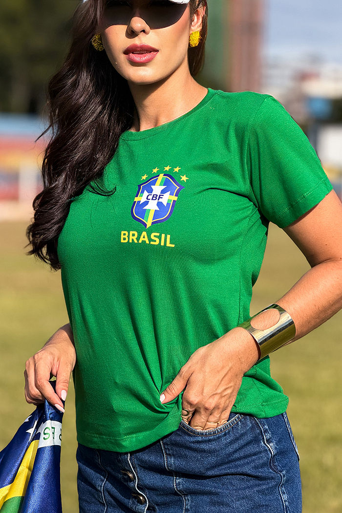 T-Shirt Brasão DTF - Verde Bandeira