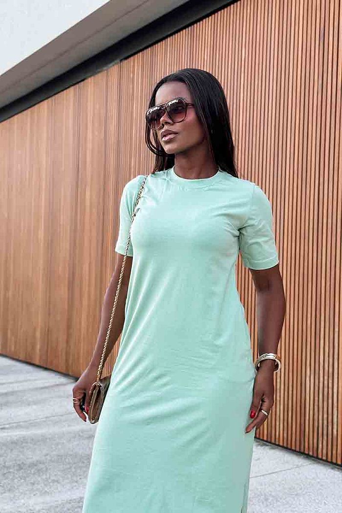 Vestido Midi Carol Verde chá