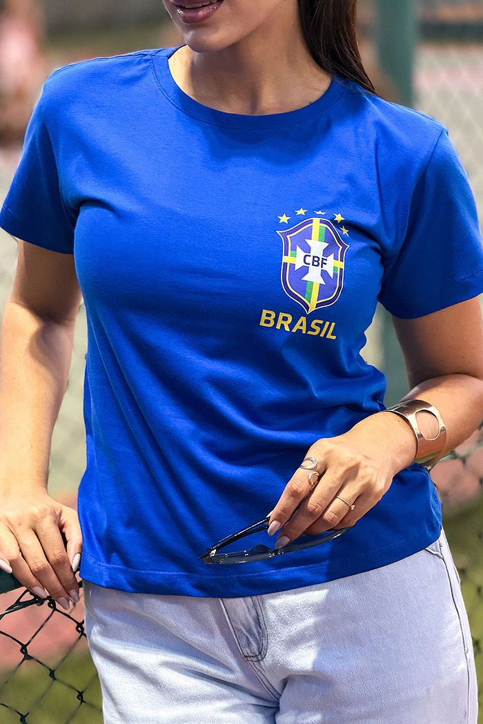 T-Shirt Brasão DTF - Azul Especial