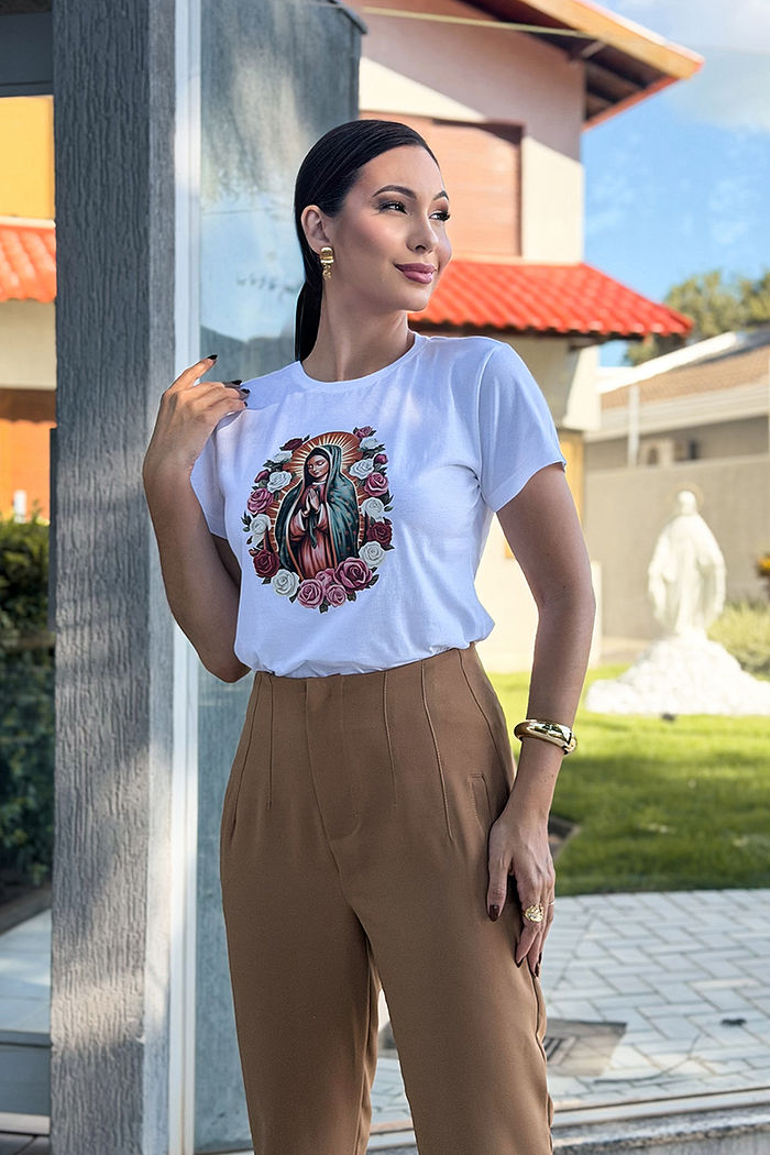 T-Shirt Nossa Senhora de Guadalupe DTF - Neve