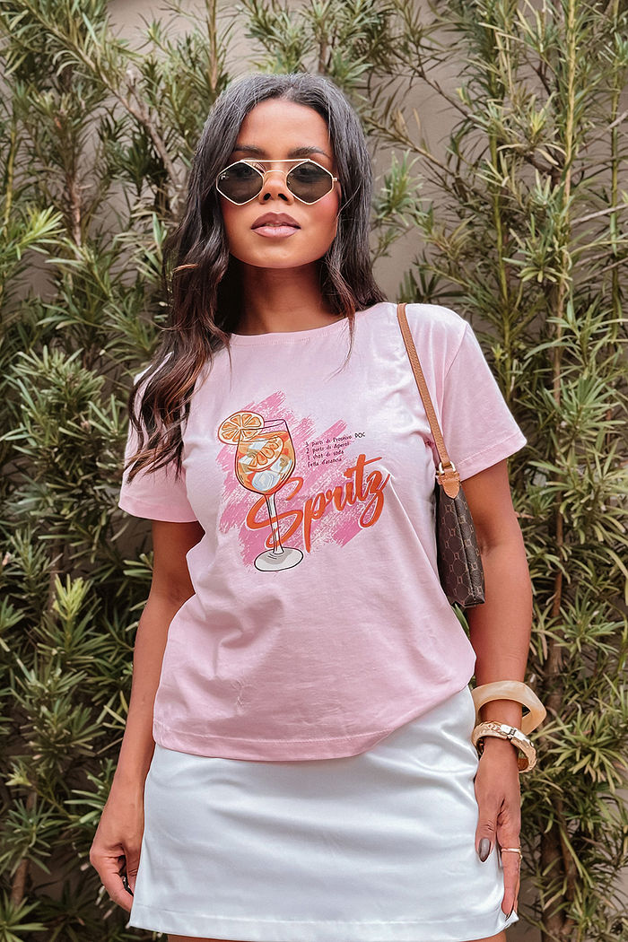 T-Shirt Spritz soda DTF - Rosa bebê