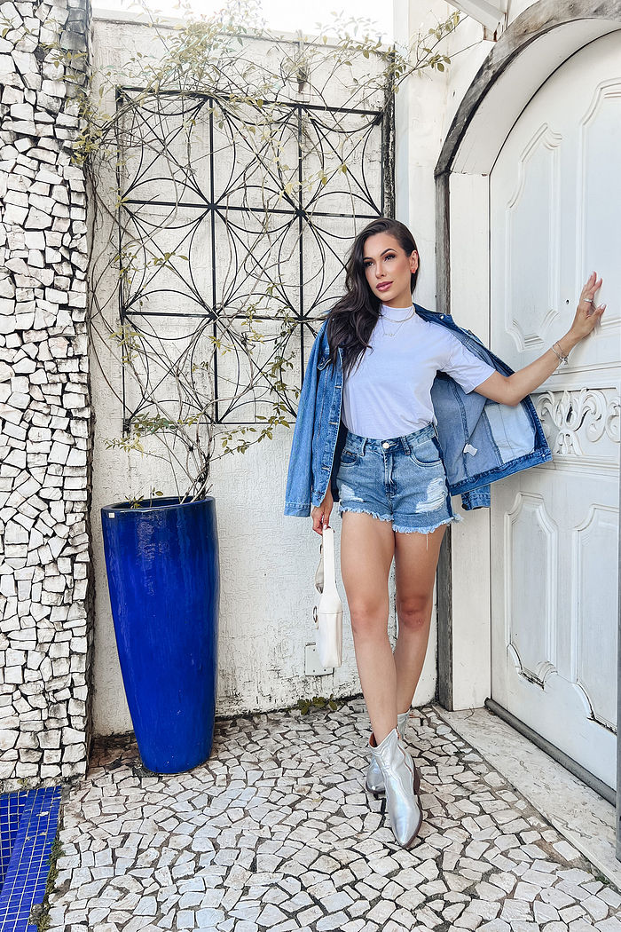 T-Shirt Gola Alta Básica Branco