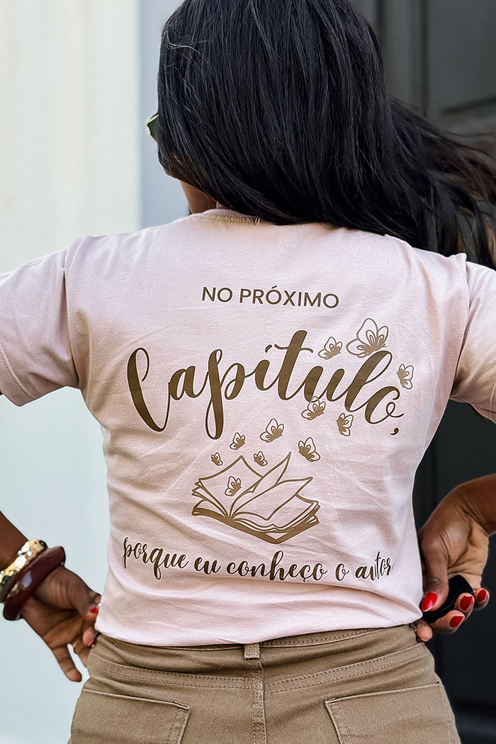 T-Shirt Eu confio no próximo capítulo DTF - Bege