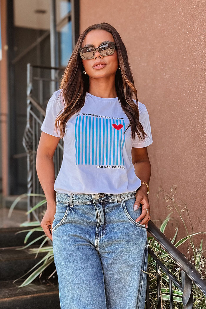 T-Shirt As melhores coisas da vida DTF - Branco