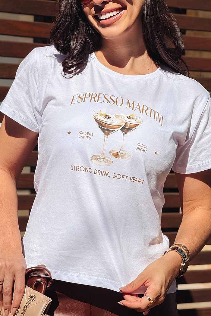 T-Shirt Espresso martini DTF - Branco