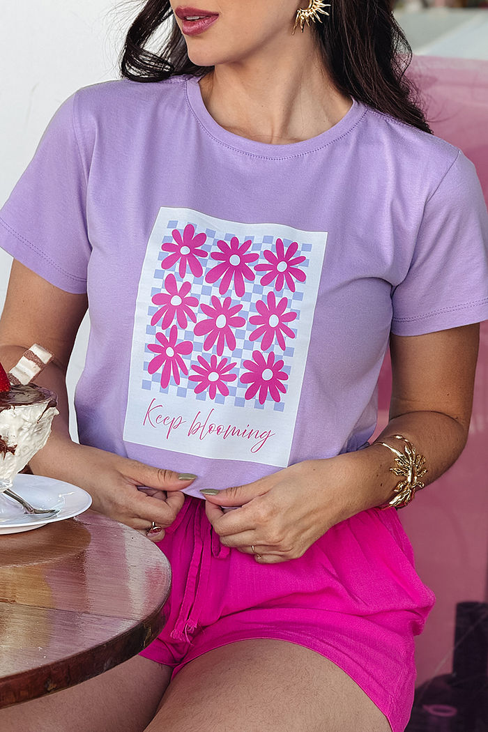 T-Shirt Keep Blooming DTF - Lavanda
