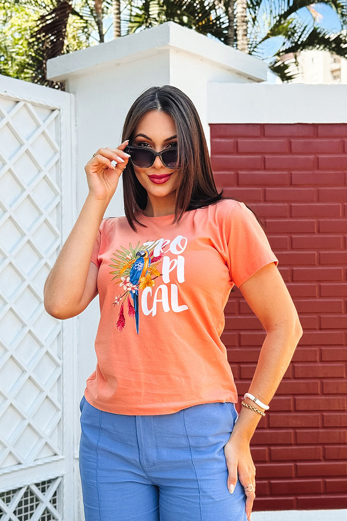 T-Shirt Tropical DTF - Living Coral