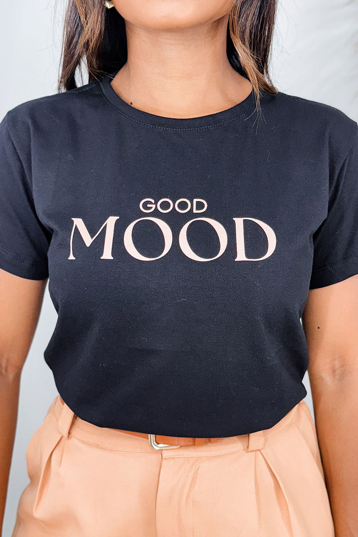 T-Shirt Good Mood - Preto