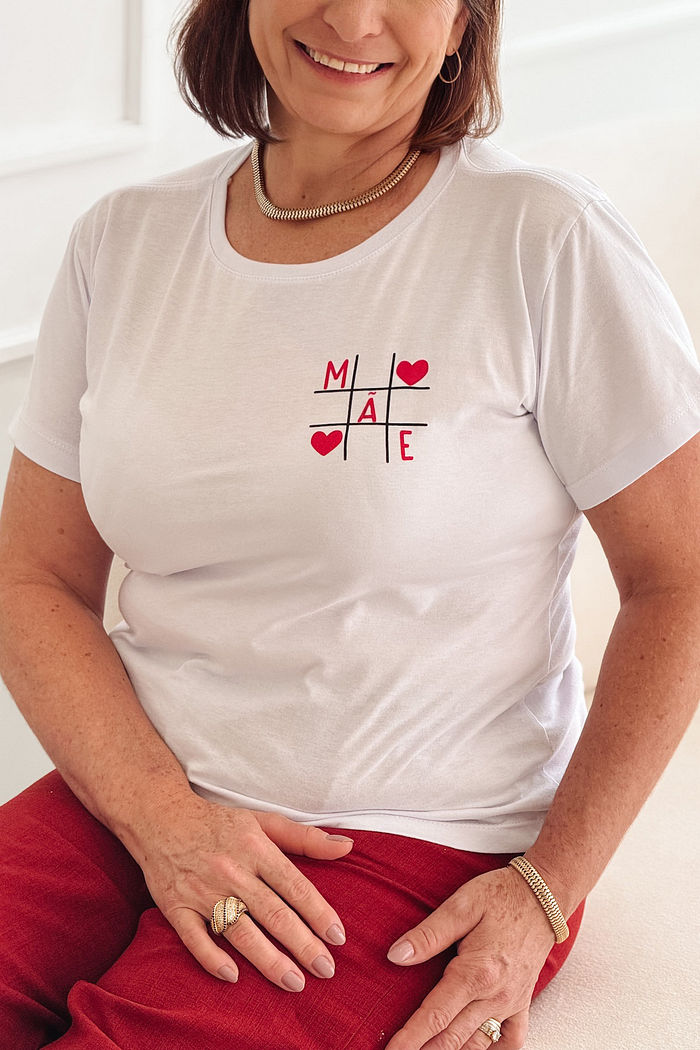 T-Shirt Mãe - Jogo da velha - Branco