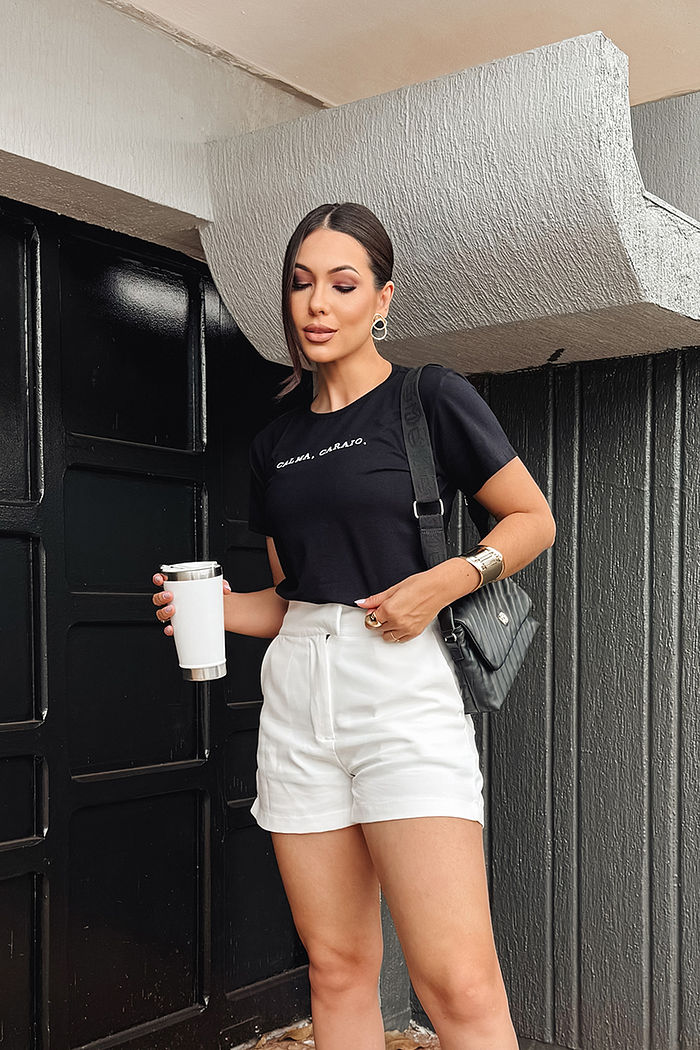 T-Shirt Calma Caraio AR - Preto