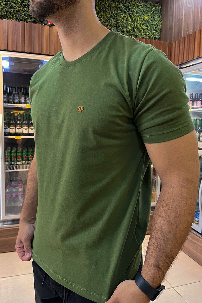 Max Tee Unissex Básica - Logo algodão no peito - Verde Oliva