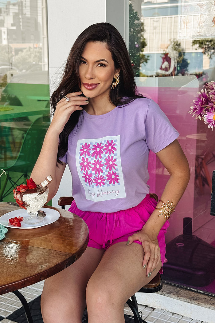 T-Shirt Keep Blooming DTF - Lavanda