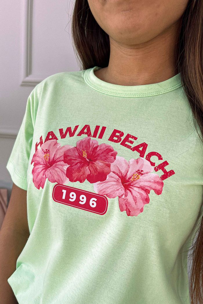 T-Shirt Infantil Hawall Beach DTF - Menta
