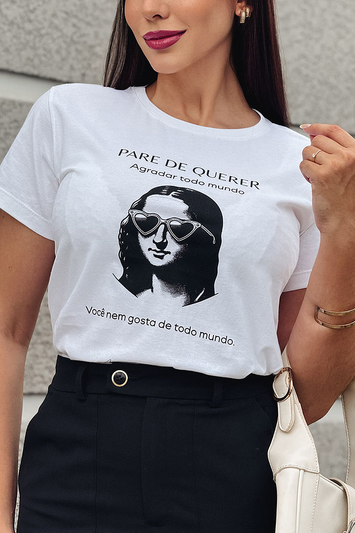 T-Shirt Pare de querer agradar todo mundo DTF - Neve