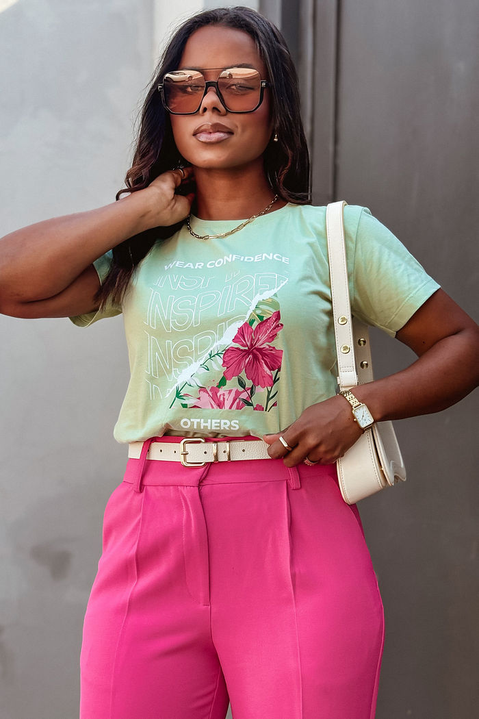 T-Shirt Wear confidence DTF - Verde chá