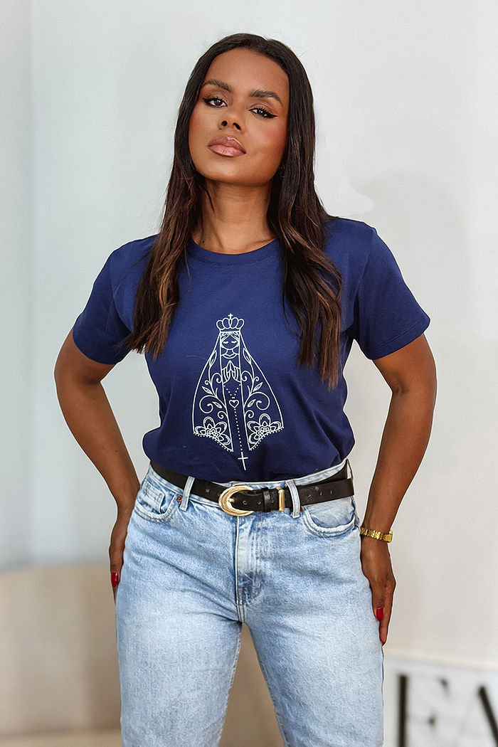 T-Shirt Nossa Senhora DTF - Marinho