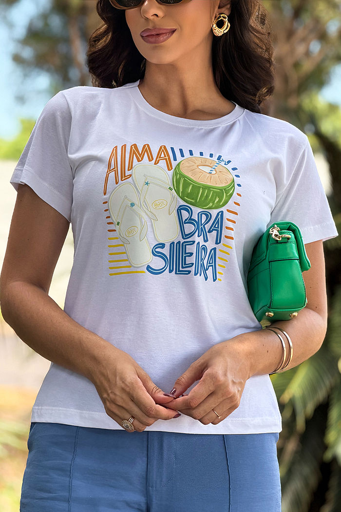 T-Shirt Alma Brasileira DTF - Neve
