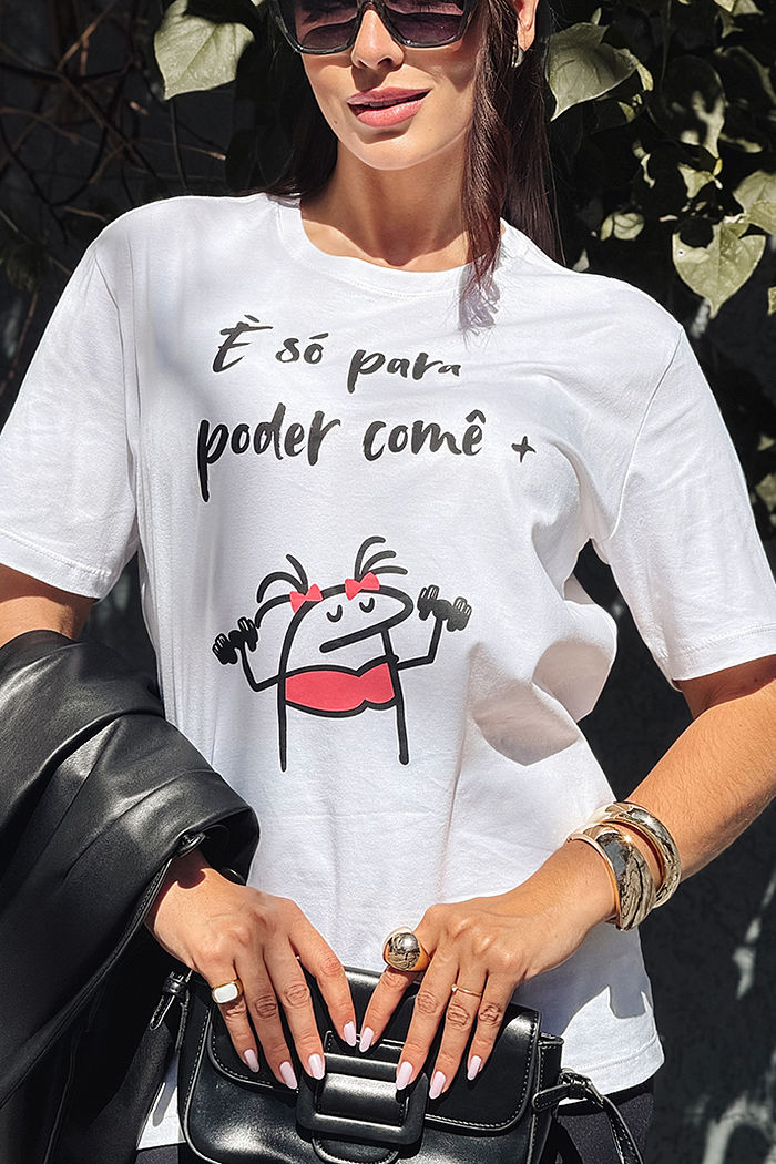 Max Tee Unissex É só para poder comê + DTF - Neve