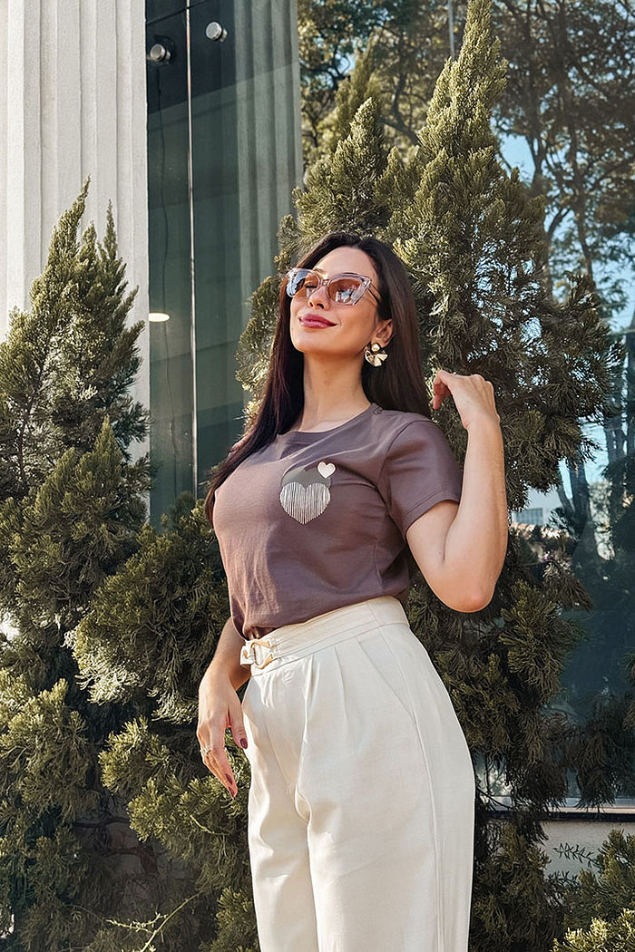 T-Shirt Três corações peito - Expresso