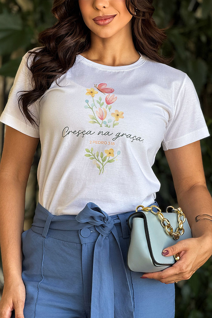 T-Shirt Cresça na graça DTF - Neve