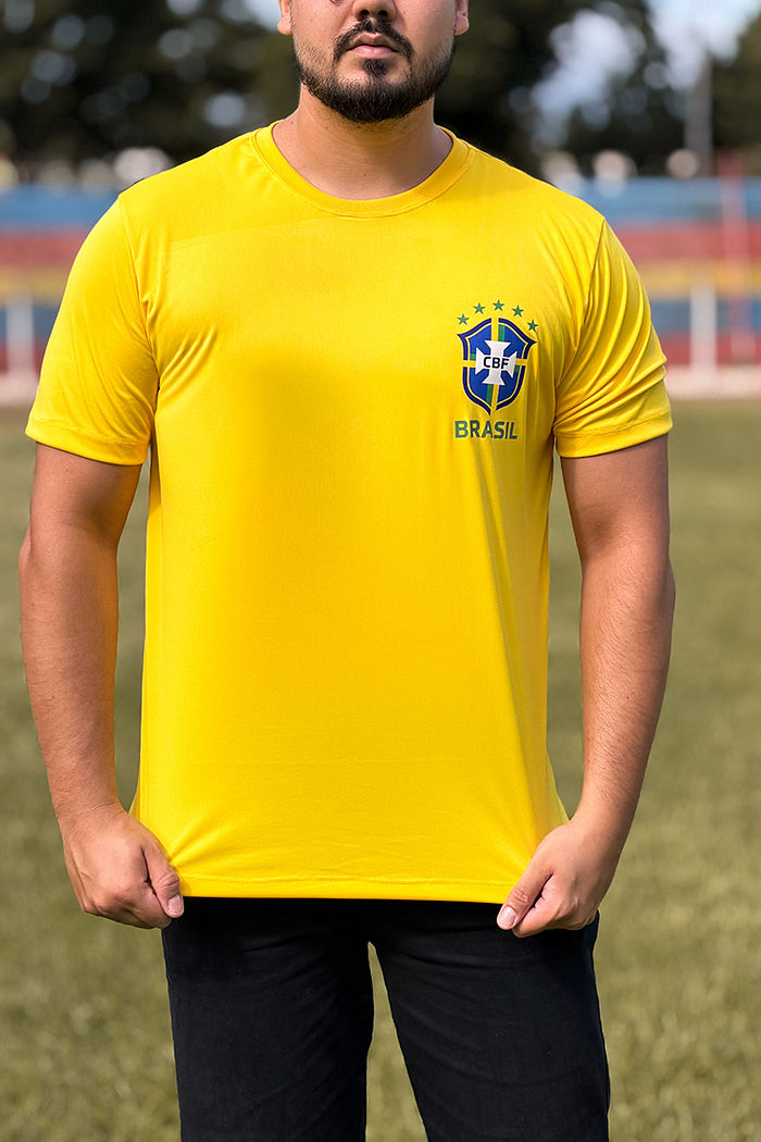 Max Tee Dry Fit Brasão DTF - Ouro