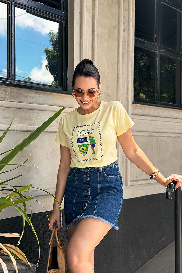 T-Shirt Puro suco do Brasil DTF - Manteiga